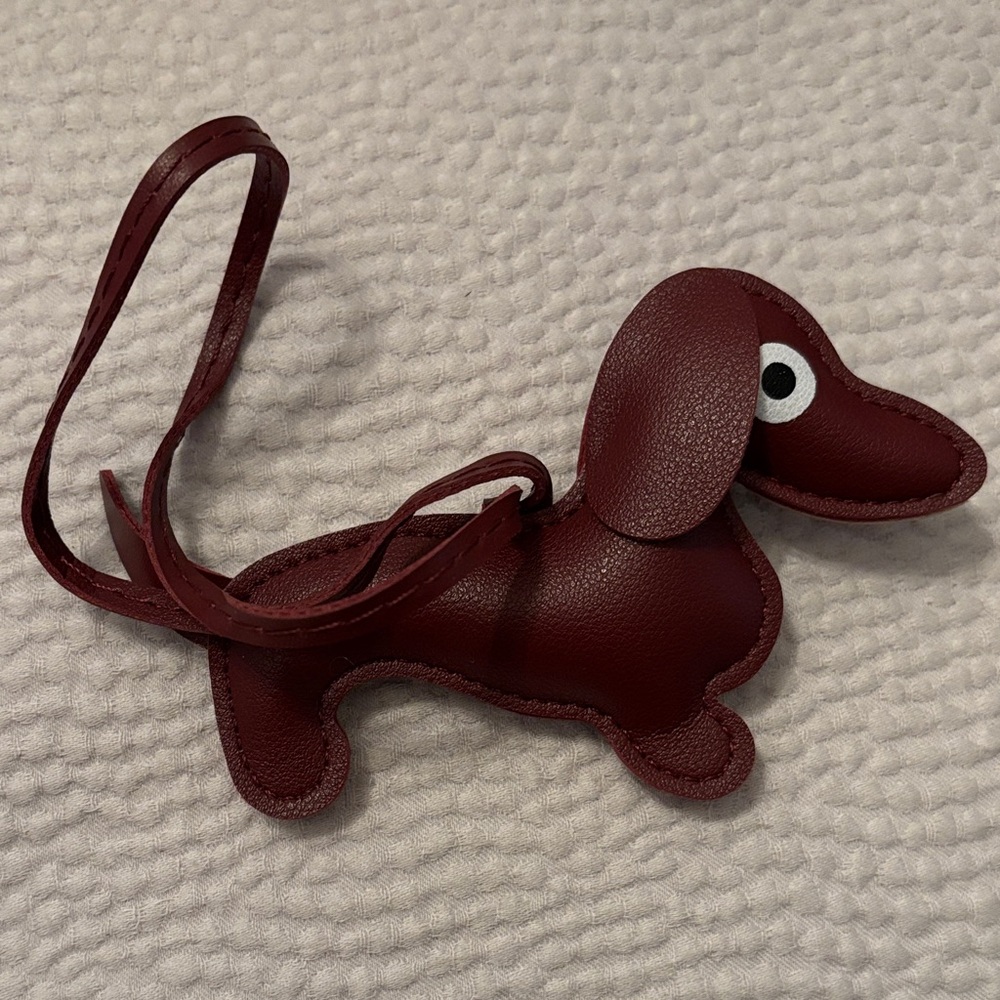 New Set of 2 Blue and Burgundy Dachshund Bag Charms - Picture 2 of 6